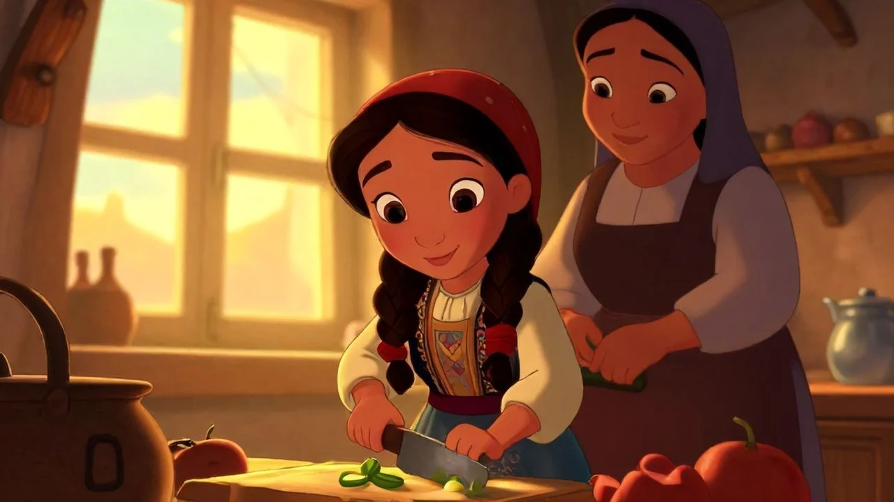 Elif Annesine Yardım Ederken Elif Annesine Yardım Ederken