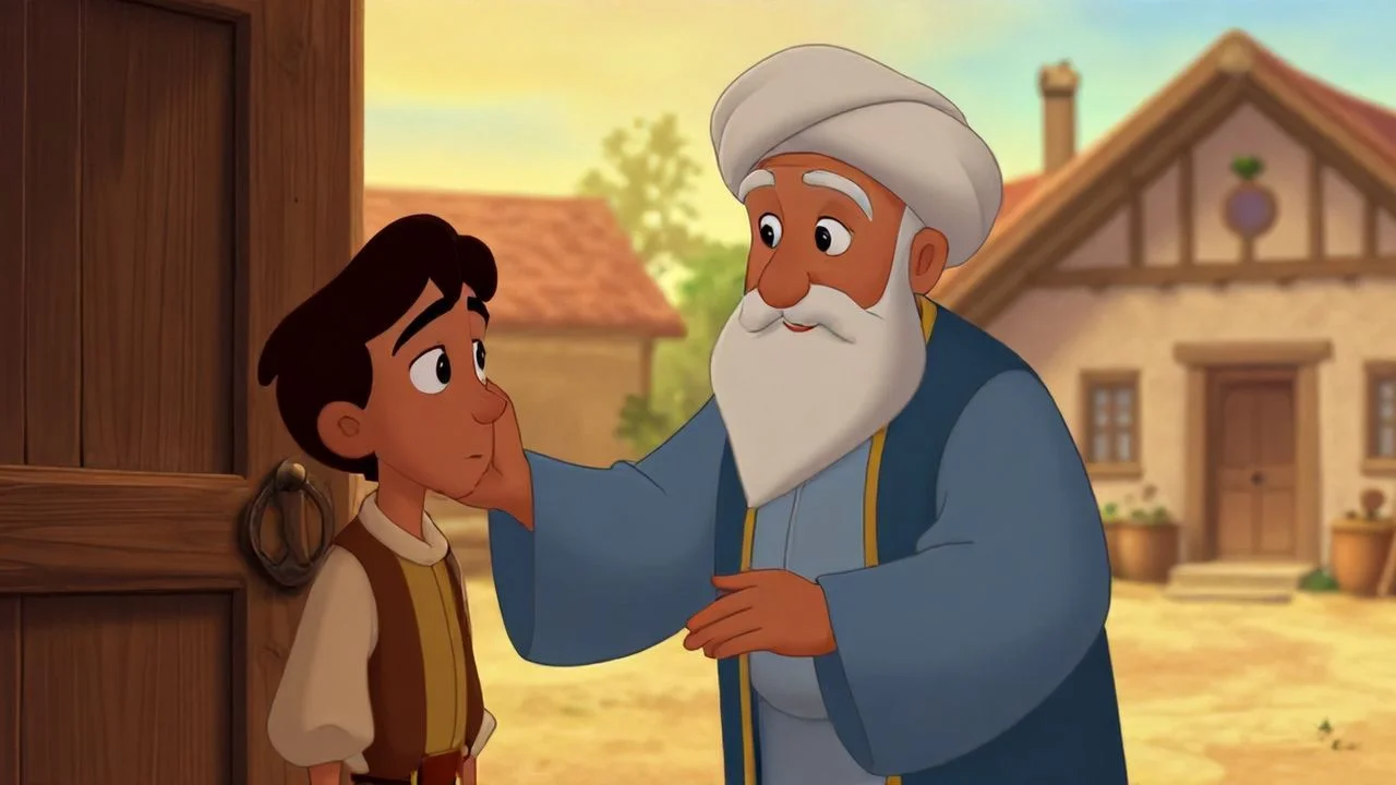 Hoca Misafirini Karşılıyor